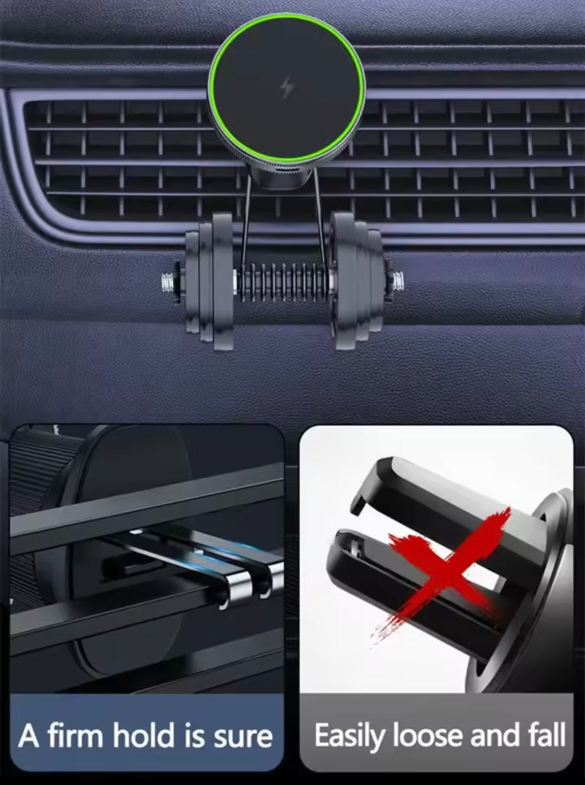 Caricabatterie wireless magnetico per auto